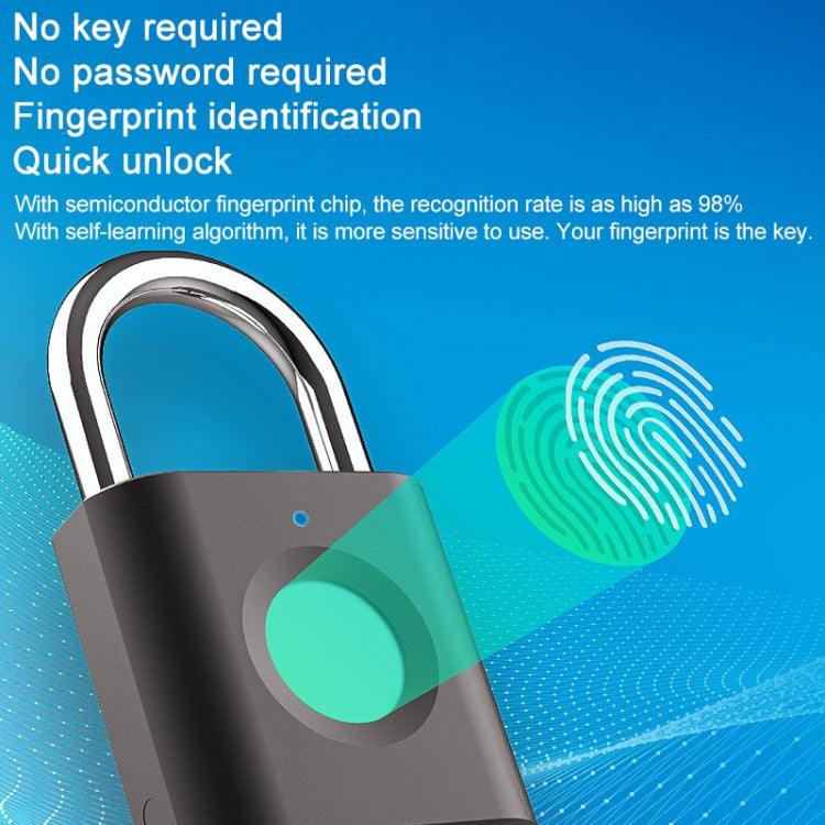 X007 Micro USB Charging Mini Metal Fingerprint Padlock Small Drawer Lock (Red) - Padlocks by buy2fix | Online Shopping UK | buy2fix