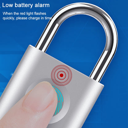 X007 Micro USB Charging Mini Metal Fingerprint Padlock Small Drawer Lock (Red) - Padlocks by buy2fix | Online Shopping UK | buy2fix