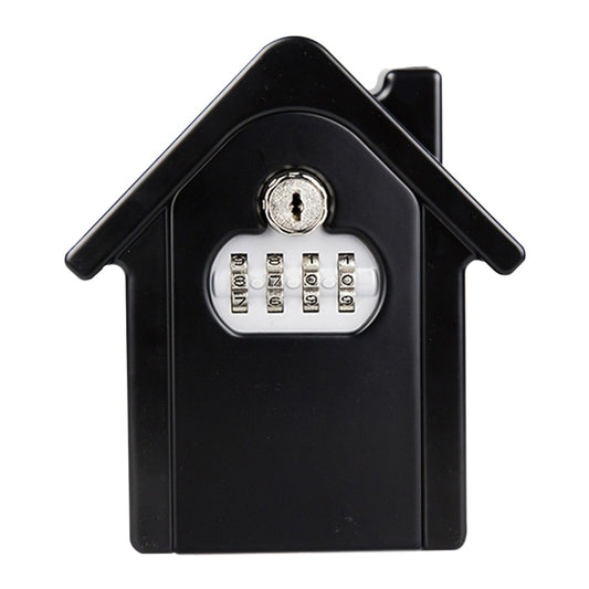 Hut Shape Password Lock Storage Box Security Box Wall Cabinet Safety Box, with 1 Key(Black) - Safety Box by buy2fix | Online Shopping UK | buy2fix