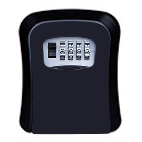 Password Lock Metal Storage Box Door Security Box Wall Cabinet Key Safety Box(Black) - Safety Box by buy2fix | Online Shopping UK | buy2fix