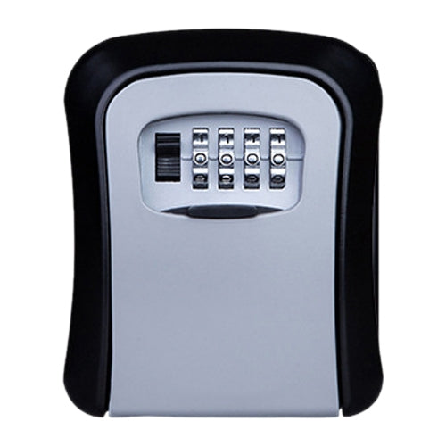 Password Lock Metal Storage Box Door Security Box Wall Cabinet Key Safety Box(Grey) - Safety Box by buy2fix | Online Shopping UK | buy2fix