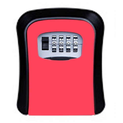 Password Lock Metal Storage Box Door Security Box Wall Cabinet Key Safety Box(Red) - Safety Box by buy2fix | Online Shopping UK | buy2fix