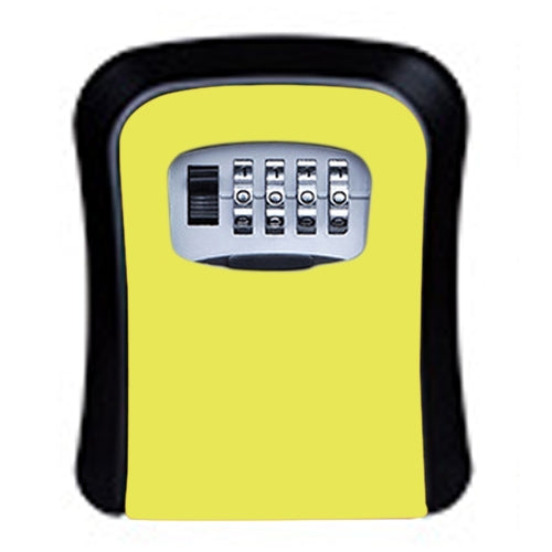 Password Lock Metal Storage Box Door Security Box Wall Cabinet Key Safety Box(Yellow) - Safety Box by buy2fix | Online Shopping UK | buy2fix