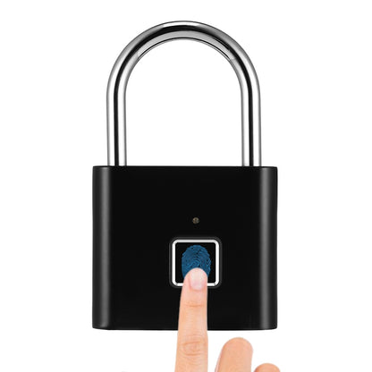 Stainless Steel Automatic Intelligent Fingerprint Padlock Electronic Lock, 10 Fingerprint Edition(Black) - Padlocks by buy2fix | Online Shopping UK | buy2fix