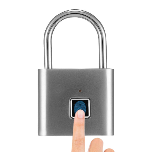 Stainless Steel Automatic Intelligent Fingerprint Padlock Electronic Lock, 10 Fingerprint Edition(Silver) - Padlocks by buy2fix | Online Shopping UK | buy2fix