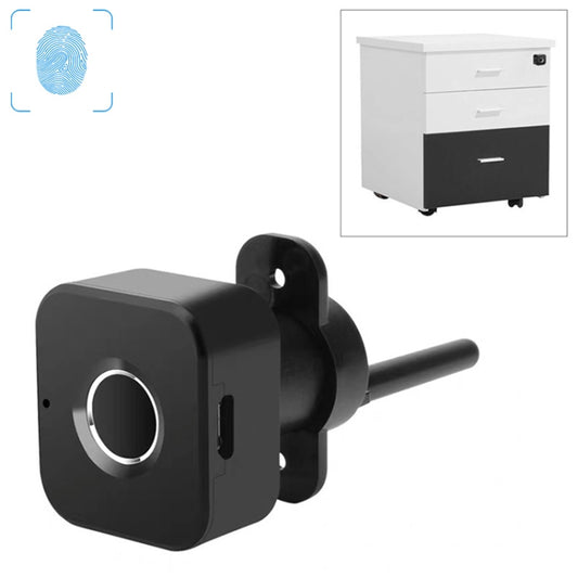 BP01-B Micro USB Charging Triple Drawer Right Hand Unlocking Smart Semiconductor Fingerprint Lock(Black) - Door Locks & Cabinet Locks by buy2fix | Online Shopping UK | buy2fix