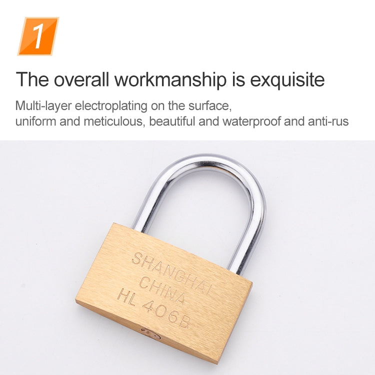 Copper Padlock Small Lock, Style: Short Lock Beam, 25mm Not Open - Padlocks by buy2fix | Online Shopping UK | buy2fix