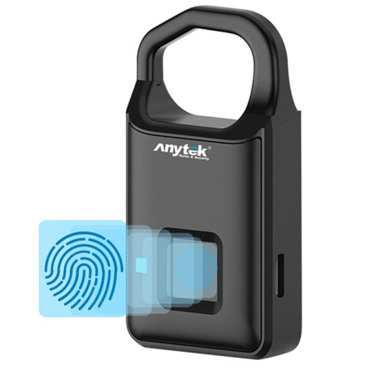 Anytek P4 3.7V Micro USB Charging Semiconductor Fingerprint Sensing Small Padlock - Padlocks by Anytek | Online Shopping UK | buy2fix