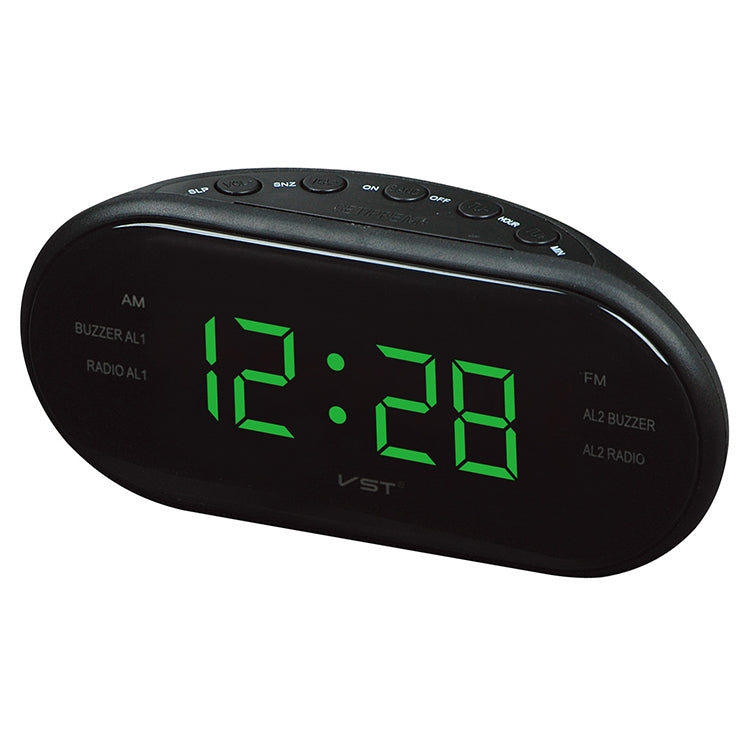 Oval Radio LED Digital Alarm Clock (Green) - Alarm Clocks by buy2fix | Online Shopping UK | buy2fix