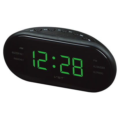 Oval Radio LED Digital Alarm Clock (Green) - Alarm Clocks by buy2fix | Online Shopping UK | buy2fix