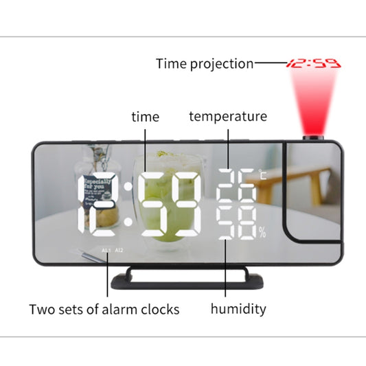 TS-9210 Digital Mirror Projection Alarm Clock With FM Radio & Temperature Humidity - Alarm Clocks by buy2fix | Online Shopping UK | buy2fix