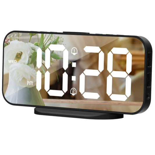8821 LED Mirror Dual-purpose Snooze Alarm Clock(Black) - Novelty Clock by buy2fix | Online Shopping UK | buy2fix