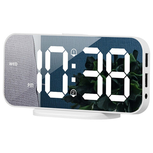 8821 LED Mirror Dual-purpose Snooze Alarm Clock (White) - Novelty Clock by buy2fix | Online Shopping UK | buy2fix