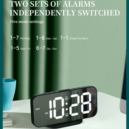 8821 LED Mirror Dual-purpose Snooze Alarm Clock(Black) - Novelty Clock by buy2fix | Online Shopping UK | buy2fix
