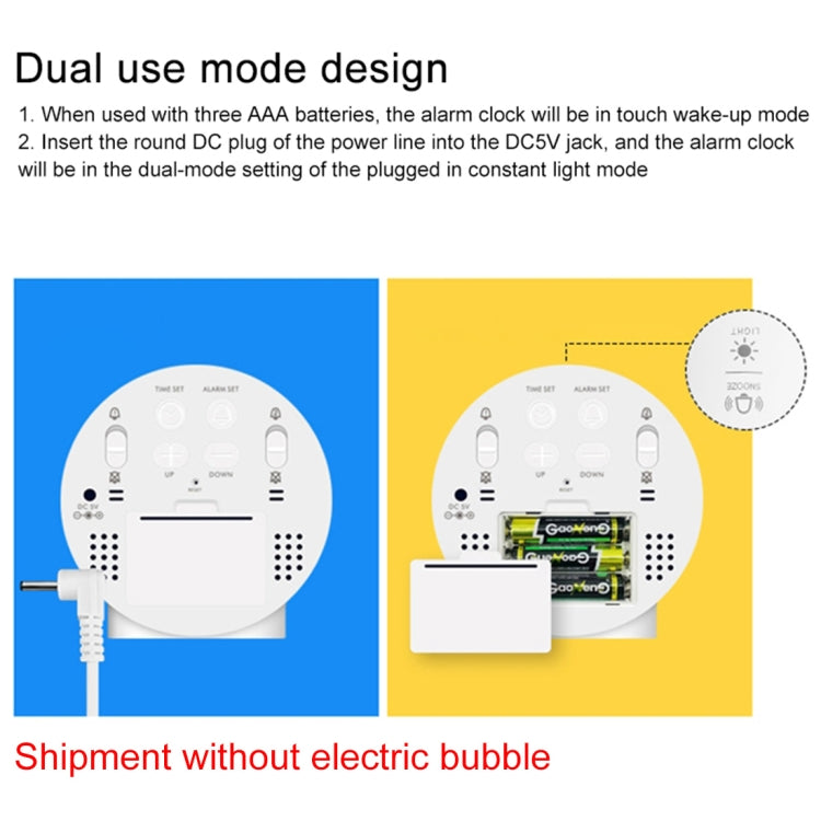 8816 LED Mirror Round Dual-purpose Alarm Clock (White) - Novelty Clock by buy2fix | Online Shopping UK | buy2fix