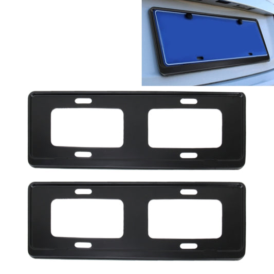 2 PCS Car License Plate Frames Stainless Steel License Plate Frame(Black) by buy2fix