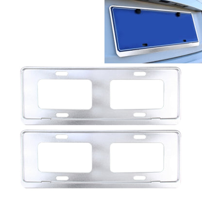2 PCS Car License Plate Frames Stainless Steel License Plate Frame(White) by buy2fix