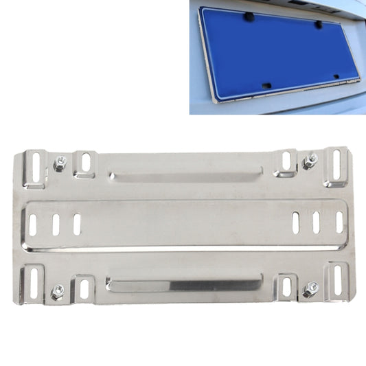 Stainless Steel License Plate Bracket Vehicle License Plate Bracket Bottom Plate Automobile License Plate Conversion Frame(Silver) by buy2fix
