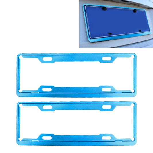 2 PCS Car License Plate Frames Car Styling License Plate Frame Aluminum Alloy Universal License Plate Holder Car Accessories(Blue) by buy2fix