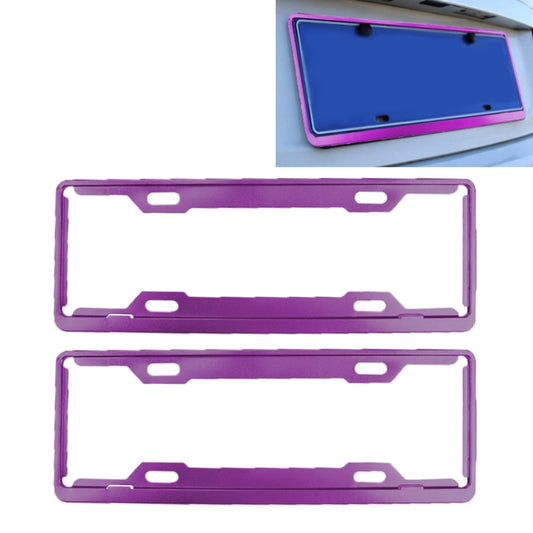 2 PCS Car License Plate Frames Car Styling License Plate Frame Aluminum Alloy Universal License Plate Holder Car Accessories(Purple) by buy2fix