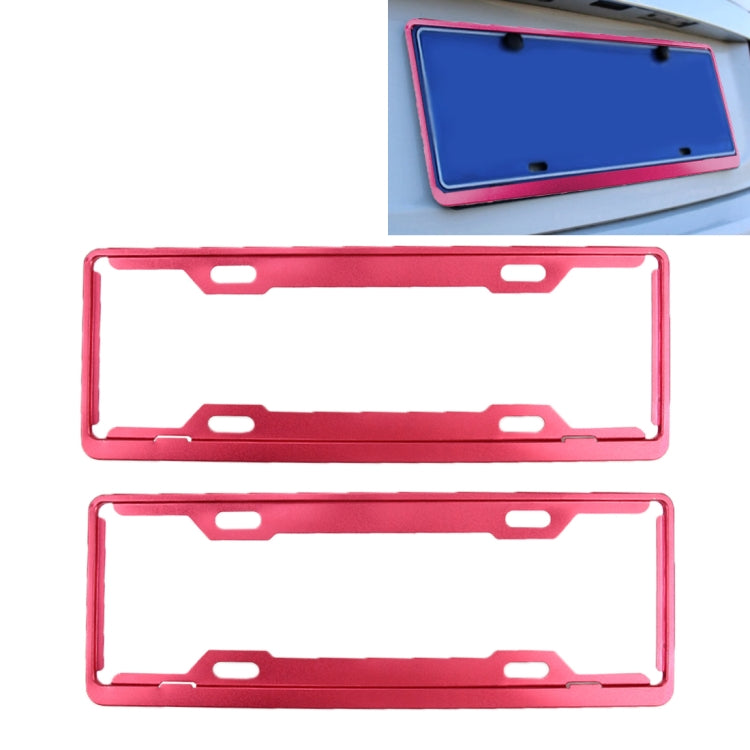 2 PCS Car License Plate Frames Car Styling License Plate Frame Aluminum Alloy Universal License Plate Holder Car Accessories(Red) by buy2fix