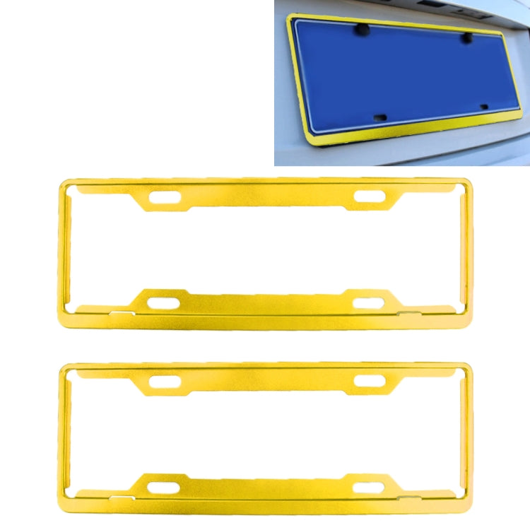 2 PCS Car License Plate Frames Car Styling License Plate Frame Aluminum Alloy Universal License Plate Holder Car Accessories(Yellow) by buy2fix