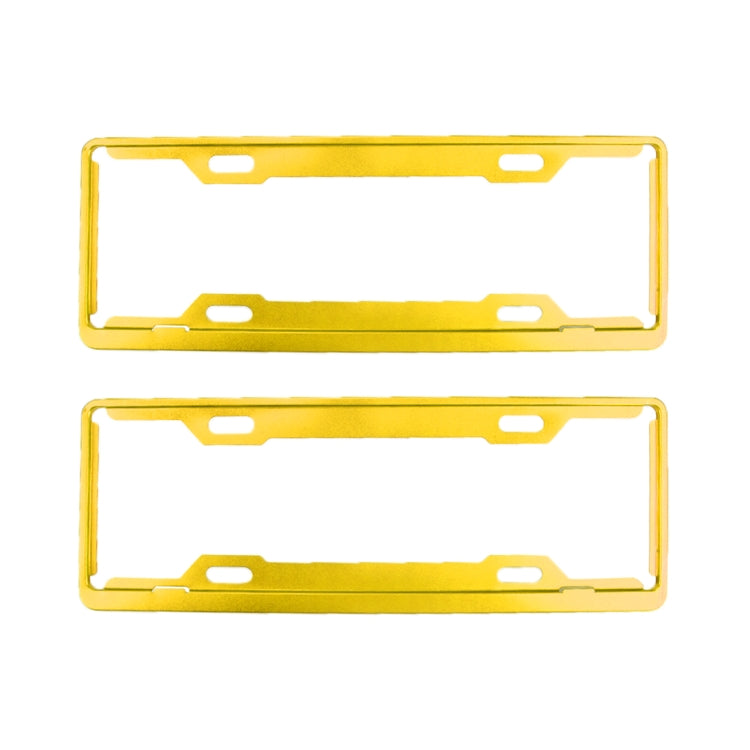 2 PCS Car License Plate Frames Car Styling License Plate Frame Aluminum Alloy Universal License Plate Holder Car Accessories(Yellow) by buy2fix