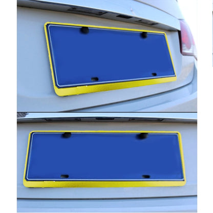 2 PCS Car License Plate Frames Car Styling License Plate Frame Aluminum Alloy Universal License Plate Holder Car Accessories(Yellow) by buy2fix