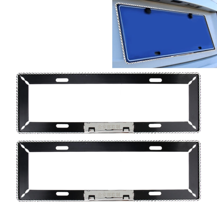 2 PCS Car License Plate Frames Car Styling License Plate Frame Aluminum Alloy Universal License Plate Holder Car Accessories(Black) by buy2fix