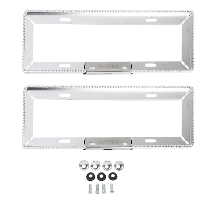 2 PCS Car License Plate Frames Car Styling License Plate Frame Aluminum Alloy Universal License Plate Holder Car Accessories(Silver) by buy2fix