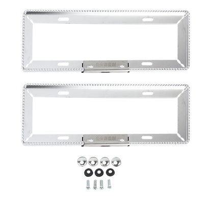 2 PCS Car License Plate Frames Car Styling License Plate Frame Aluminum Alloy Universal License Plate Holder Car Accessories(Silver) by buy2fix