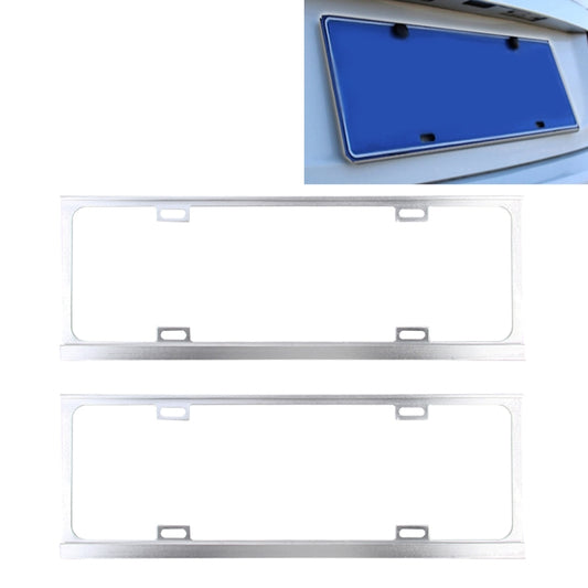 2 PCS Car License Plate Frames Car Styling License Plate Frame Magnesium Alloy Universal License Plate Holder Car Accessories(Silver) by buy2fix