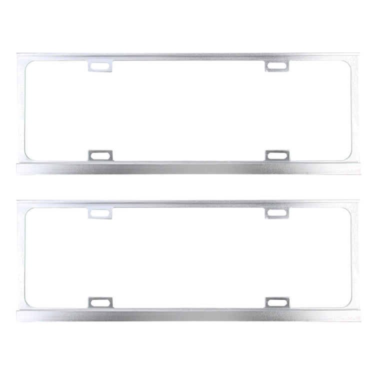 2 PCS Car License Plate Frames Car Styling License Plate Frame Magnesium Alloy Universal License Plate Holder Car Accessories(Silver) by buy2fix