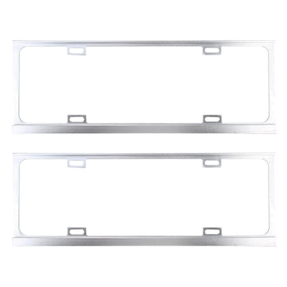 2 PCS Car License Plate Frames Car Styling License Plate Frame Magnesium Alloy Universal License Plate Holder Car Accessories(Silver) by buy2fix