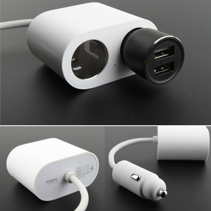 Original Xiaomi Youpin ROIDMI 2 in 1 120W 10A Car Cigarette Lighter + Dual USB Port Quick Charge Car Charger(White) by Xiaomi
