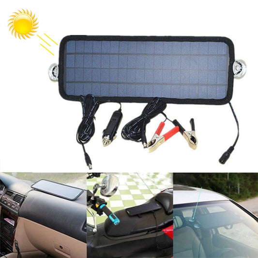 4.5W Portable Car Automobile Boat Battery Solar Cells Rechargeable Power Battery Charger - Booster Cable & Clip by buy2fix | Online Shopping UK | buy2fix