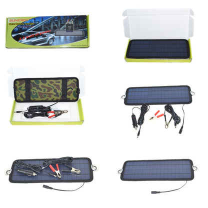 4.5W Portable Car Automobile Boat Battery Solar Cells Rechargeable Power Battery Charger - Booster Cable & Clip by buy2fix | Online Shopping UK | buy2fix