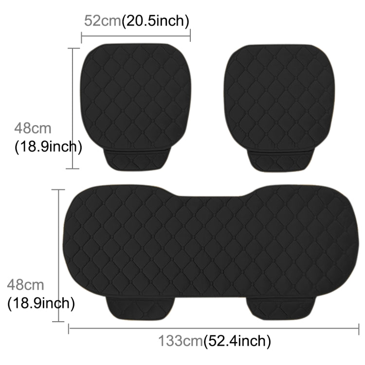 3 PCS / Set Luxurious Warm Car Seat Cover Cushion Universal Front Back Seat Covers Car Non-slip Chair Pad Warm Car Mats No Back Plush Cushion(Black) by buy2fix