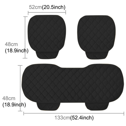 3 PCS / Set Luxurious Warm Car Seat Cover Cushion Universal Front Back Seat Covers Car Non-slip Chair Pad Warm Car Mats No Back Plush Cushion(Black) by buy2fix