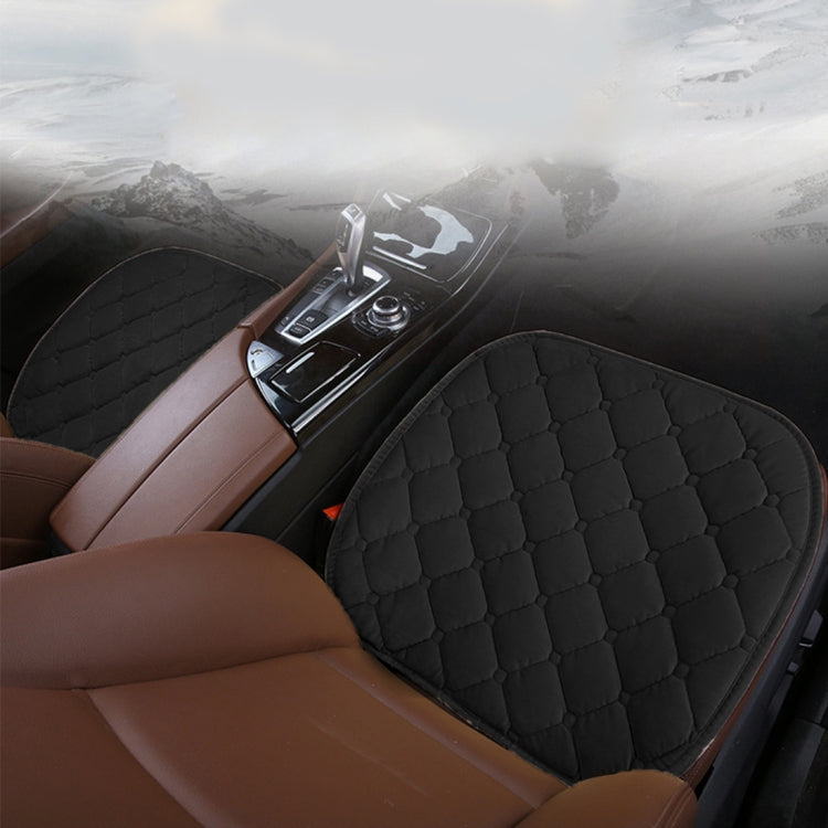 3 PCS / Set Luxurious Warm Car Seat Cover Cushion Universal Front Back Seat Covers Car Non-slip Chair Pad Warm Car Mats No Back Plush Cushion(Black) by buy2fix