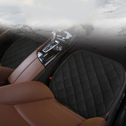 3 PCS / Set Luxurious Warm Car Seat Cover Cushion Universal Front Back Seat Covers Car Non-slip Chair Pad Warm Car Mats No Back Plush Cushion(Black) by buy2fix