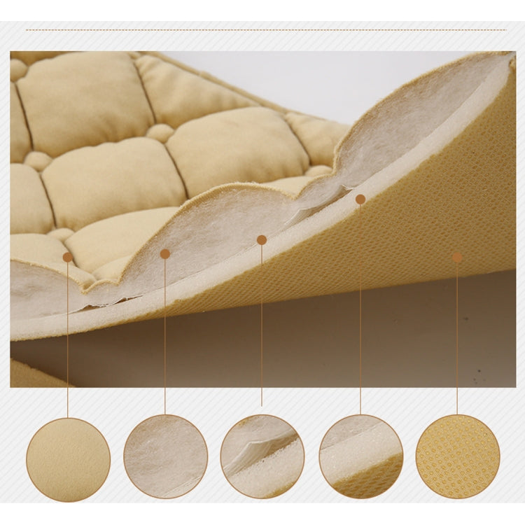 3 PCS / Set Luxurious Warm Car Seat Cover Cushion Universal Front Back Seat Covers Car Non-slip Chair Pad Warm Car Mats No Back Plush Cushion(Khaki) by buy2fix