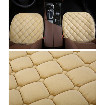 3 PCS / Set Luxurious Warm Car Seat Cover Cushion Universal Front Back Seat Covers Car Non-slip Chair Pad Warm Car Mats No Back Plush Cushion(Khaki) by buy2fix