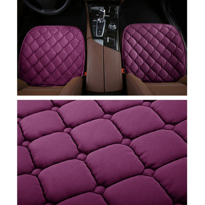3 PCS / Set Luxurious Warm Car Seat Cover Cushion Universal Front Back Seat Covers Car Non-slip Chair Pad Warm Car Mats No Back Plush Cushion(Purple) by buy2fix