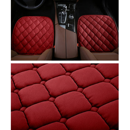 3 PCS / Set Luxurious Warm Car Seat Cover Cushion Universal Front Back Seat Covers Car Non-slip Chair Pad Warm Car Mats No Back Plush Cushion(Red) by buy2fix