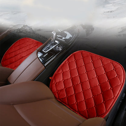 3 PCS / Set Luxurious Warm Car Seat Cover Cushion Universal Front Back Seat Covers Car Non-slip Chair Pad Warm Car Mats No Back Plush Cushion(Red) by buy2fix