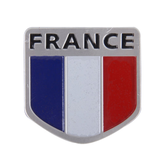 Shield Shape Metal Car Badge Decorative Sticker, Size: Small(French Flag) - 3D Metal Sticker by buy2fix | Online Shopping UK | buy2fix