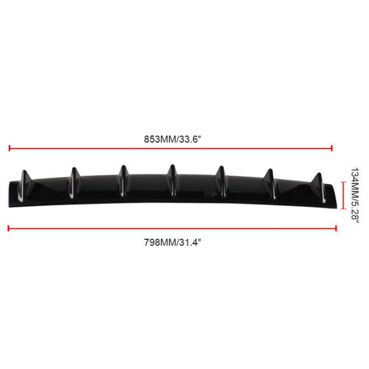 Universal Car Rear Bumper Lip Diffuser 7 Shark Fin Style Black ABS, Size: 85.0x18.0x5.0cm by buy2fix