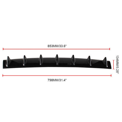 Universal Car Rear Bumper Lip Diffuser 7 Shark Fin Style Black ABS, Size: 85.0x18.0x5.0cm by buy2fix