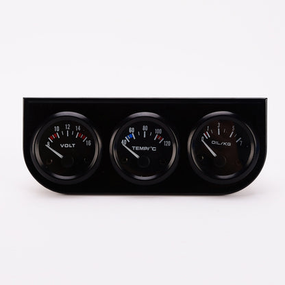 52mm 3 in 1 Auto Gauge Car Meter Voltmeter + Water Temp Gauge + Oil press Gauge - Clocks & Car Meters by buy2fix | Online Shopping UK | buy2fix